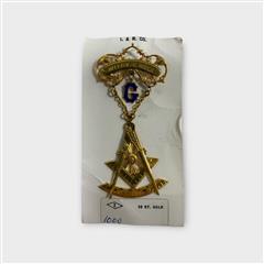 10k Gold Freemason Masonic Past Master Jewel Pin Badge 9.7g 10K